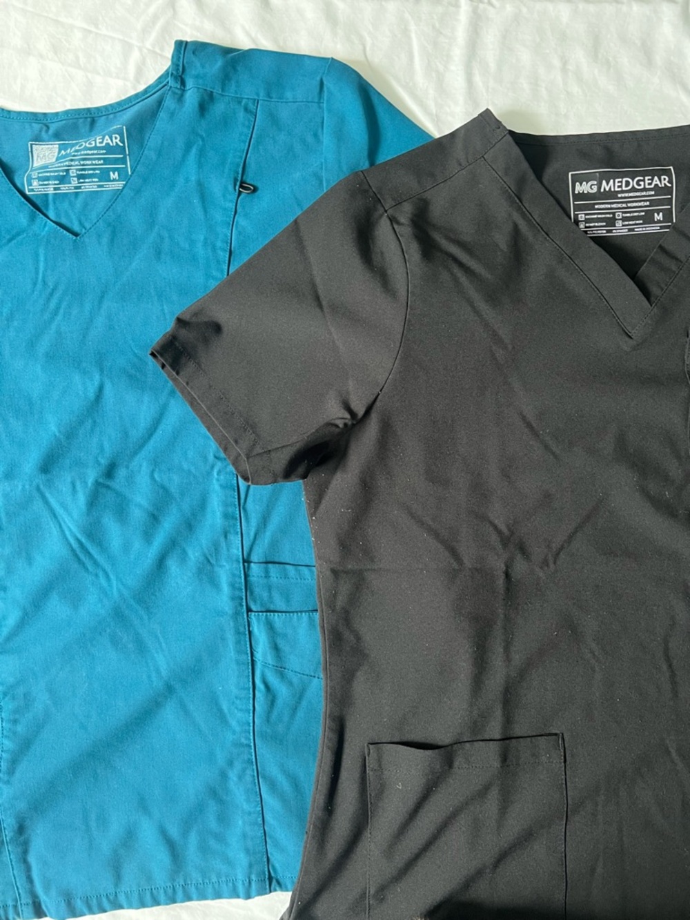MedGear Women's V-Neck Scrub Top - Teal and Black